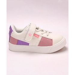 Cute Walk by Babyhug Sneakers With Velcro Closure Color Block- White Pink