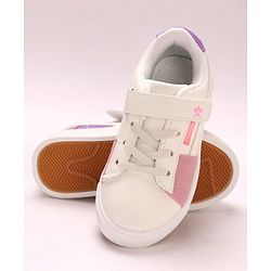 Cute Walk by Babyhug Sneakers With Velcro Closure Color Block- White Pink
