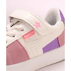 Cute Walk by Babyhug Sneakers With Velcro Closure Color Block- White Pink