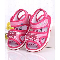 Cute Walk by Babyhug Sandals Bow Applique - Fuchsia