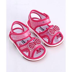 Cute Walk by Babyhug Sandals Bow Applique - Fuchsia