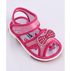Cute Walk by Babyhug Sandals Bow Applique - Fuchsia