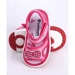 Cute Walk by Babyhug Sandals Bow Applique - Fuchsia