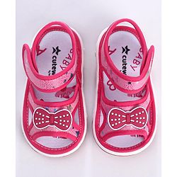 Cute Walk by Babyhug Sandals Bow Applique - Fuchsia