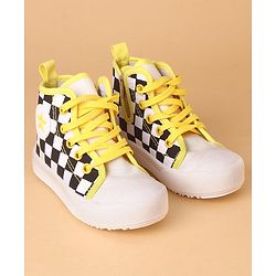 Cute Walk by Babyhug Checks Casual Shoes Lace Tie Up - Yellow