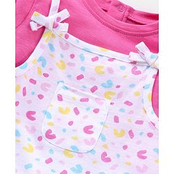 Babyhug Full Sleeves Tee with Printed Tank Tee - Pink