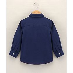Babyhug Full Sleeves Solid Shirt - Navy Blue Red