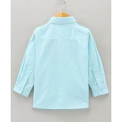 Babyhug Cotton Woven Full Sleeves Shirt Front Print - Blue