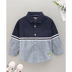 Babyhug Cotton Woven Full Sleeves Shirt Solid Cut & Sew - Blue