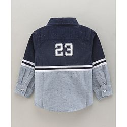 Babyhug Cotton Woven Full Sleeves Shirt Solid Cut & Sew - Blue
