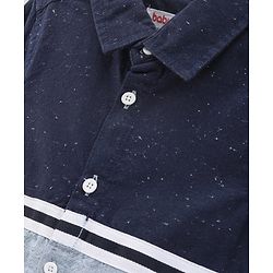 Babyhug Cotton Woven Full Sleeves Shirt Solid Cut & Sew - Blue
