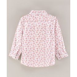 Babyhug Full Sleeves Cotton Shirt with Pencil Shavings Print - White
