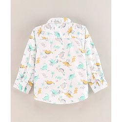 Babyhug Full Sleeves Shirt Dino Print - White
