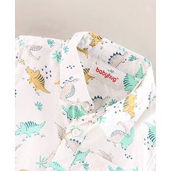 Babyhug Full Sleeves Shirt Dino Print - White