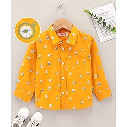 Babyhug Full Sleeves Shirt Multi Print - Yellow