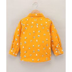 Babyhug Full Sleeves Shirt Multi Print - Yellow