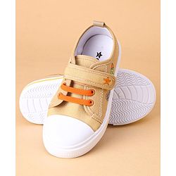 Cute Walk by Babyhug Casual Shoes With Velcro Closure Rocket Print- Mustard