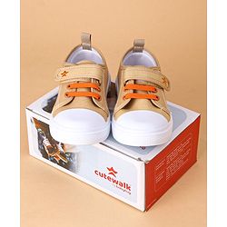 Cute Walk by Babyhug Casual Shoes With Velcro Closure Rocket Print- Mustard