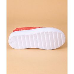 Cute Walk by Babyhug Casual Shoes With Velcro Closure Polka Dot Print- Red
