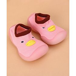 Cute Walk by Babyhug Sock Shoes Animal Design - Pink