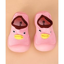 Cute Walk by Babyhug Sock Shoes Animal Design - Pink