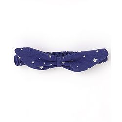 Babyhug 100% Cotton Full Sleeves Frocks With Headband Star Print - Blue