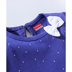 Babyhug 100% Cotton Short Sleeves Frock Stars Print - Navy Blue