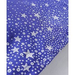 Babyhug 100% Cotton Short Sleeves Frock Stars Print - Navy Blue