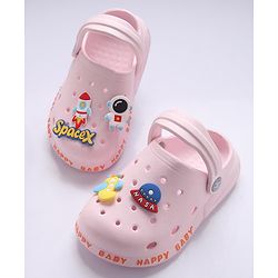Cute Walk by Babyhug Slip-On Clogs Space-X Applique - Pink (Design May Vary)