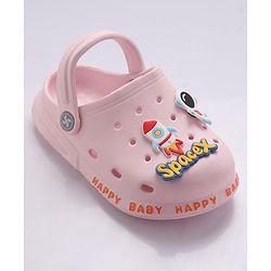 Cute Walk by Babyhug Slip-On Clogs Space-X Applique - Pink (Design May Vary)