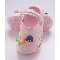Cute Walk by Babyhug Slip-On Clogs Space-X Applique - Pink (Design May Vary)
