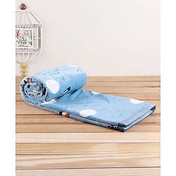 Babyhug Premium Reversible Plush Soft & Warm Double Layer Blanket Giraffe Print - Blue