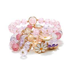 Babyhug Bracelets With Floral Charms Pack of 3 - Multicolor