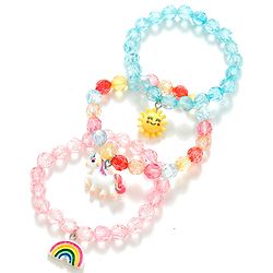 Babyhug Bracelets With Unicorn Charms Pack of 3 - Multicolor
