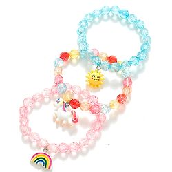 Babyhug Bracelets With Unicorn Charms Pack of 3 - Multicolor