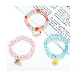 Babyhug Bracelets With Unicorn Charms Pack of 3 - Multicolor