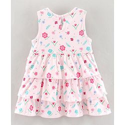 Babyhug 100% Cotton Frock With Shrug Floral Print - Pink