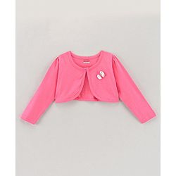 Babyhug 100% Cotton Frock With Shrug Floral Print - Pink