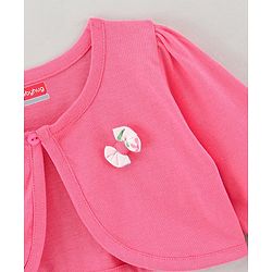 Babyhug 100% Cotton Frock With Shrug Floral Print - Pink