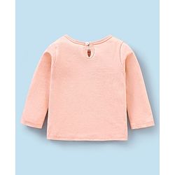 Babyhug Full Sleeves Inner Tee With Full Sleeves Mesh Frock Star Print- Peach