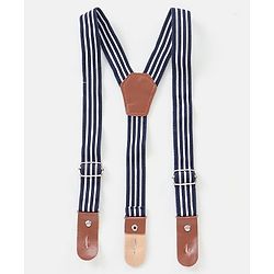Babyhug 100%  Cotton Full Sleeves Checks Shirt & Denim Jeans With Suspender - Blue