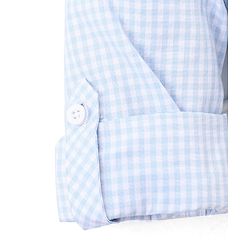 Babyhug 100%  Cotton Full Sleeves Checks Shirt & Denim Jeans With Suspender - Blue