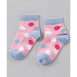 Cute Walk by Babyhug Ankle Length Antibacterial Socks Polka Dots Design Pack Of 3 - Multicolor