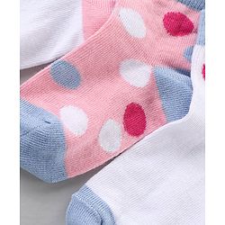 Cute Walk by Babyhug Ankle Length Antibacterial Socks Polka Dots Design Pack Of 3 - Multicolor