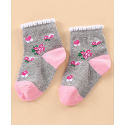 Cute Walk by Babyhug Ankle Length Antibacterial Socks Multi Design Pack Of 5 - Multicolor