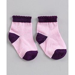 Cute Walk by Babyhug Ankle Length Antibacterial Socks Multi Design Pack Of 5 - Multicolor