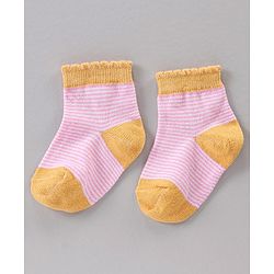 Cute Walk by Babyhug Ankle Length Antibacterial Socks Multi Design Pack Of 5 - Multicolor