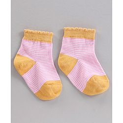 Cute Walk by Babyhug Ankle Length Antibacterial Socks Multi Design Pack Of 5 - Multicolor