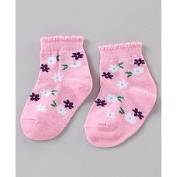 Cute Walk by Babyhug Ankle Length Antibacterial Socks Multi Design Pack Of 5 - Multicolor