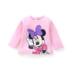 Babyhug Cotton Full Sleeves T-shirt Minnie Printed - Light Pink